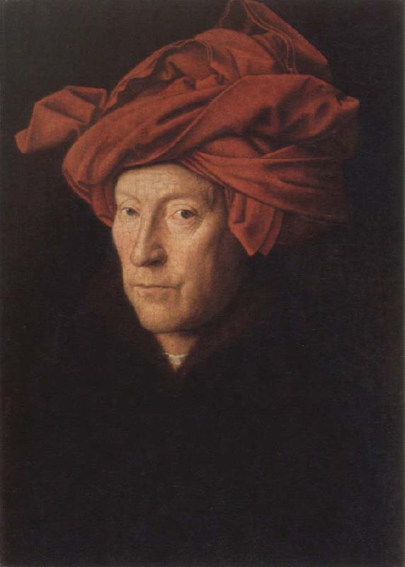 Jan Van Eyck Man in aRed Turban Germany oil painting art